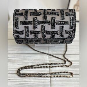 Carlo Fellini Beaded Evening Bag - Black and Gray